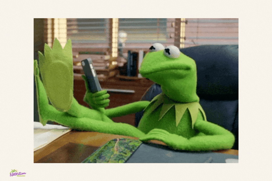 A GIF character nodding its head from left to right.